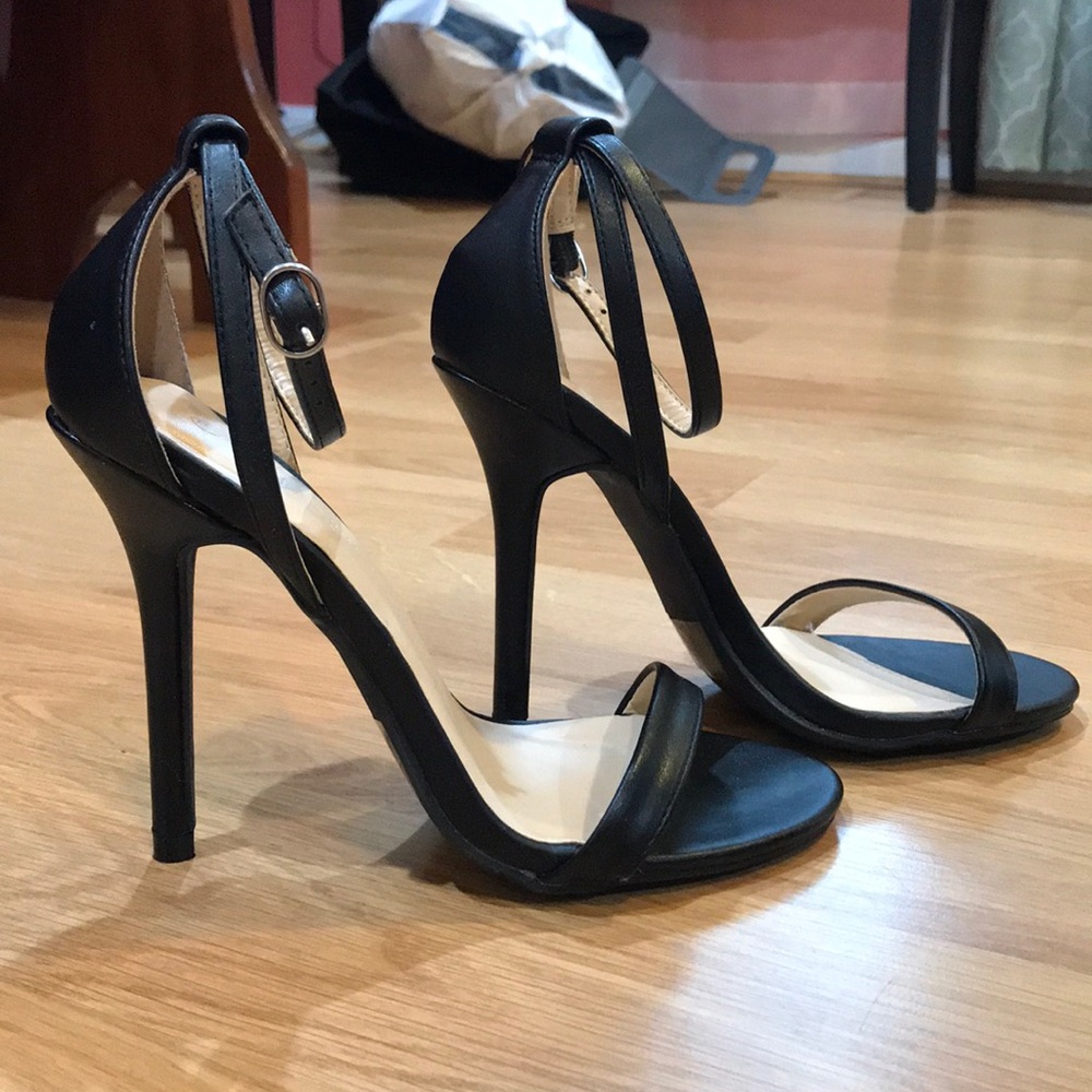 Ankle Strap Black High Heels